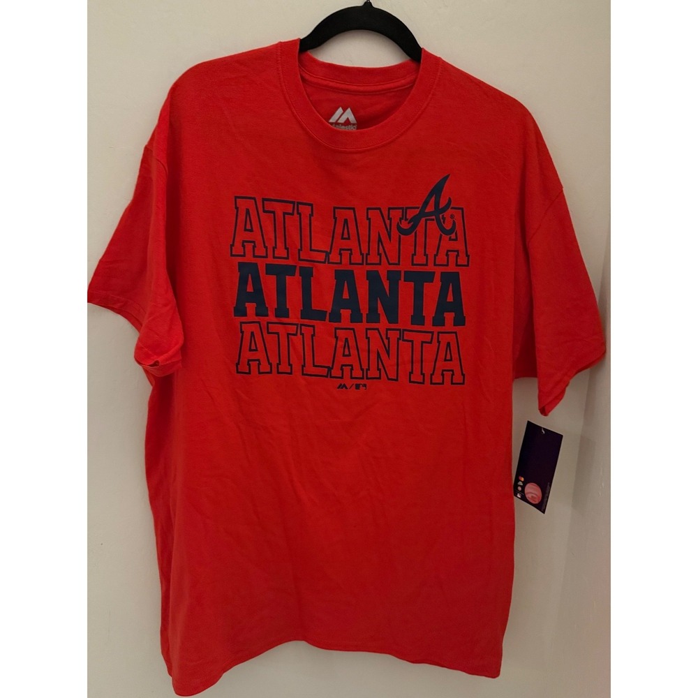 Atlanta Braves Men's Majestic Red Short-Sleeve T-shirt- Size XL- NWT